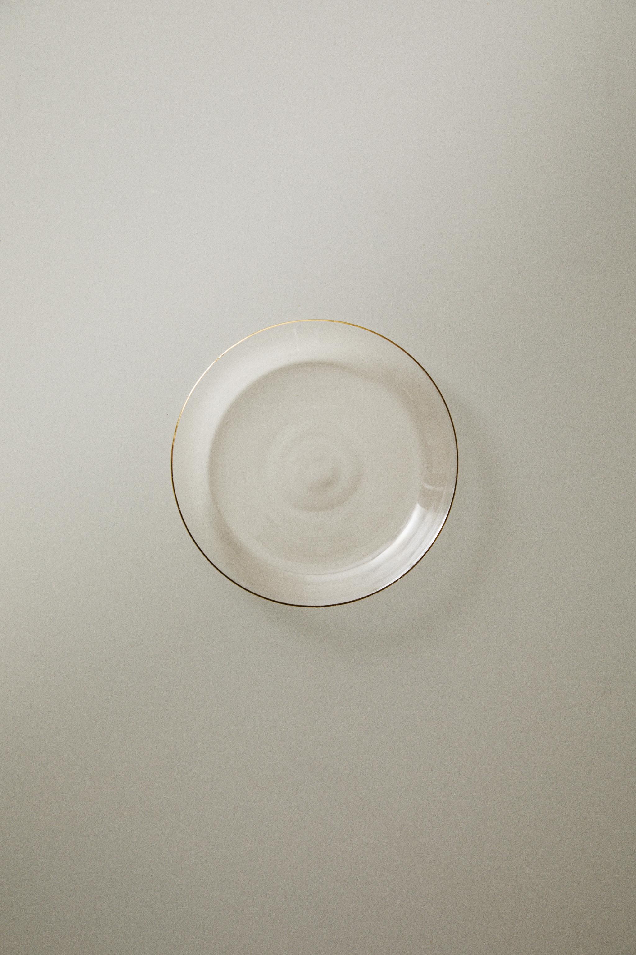 BOROSILICATE GLASS SIDE PLATE WITH RIM